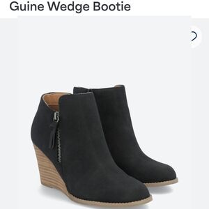 Black Wedge Bootie